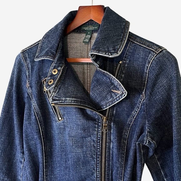 Vintage Ralph Lauren Denim Trench Coat Petite Small - Picture 7 of 15